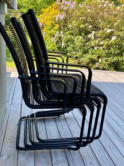 8 st Ikea Väsman svart utestol med armstöd