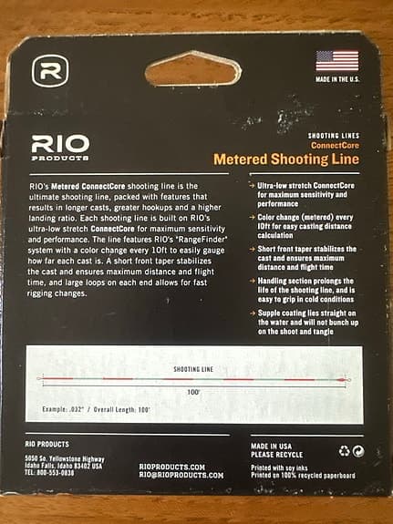 RIO ConnectCore Metered Shooting Line 0.032" 30m grön/orange fluglina