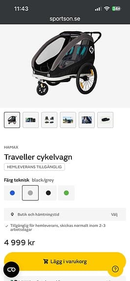 Cykelvagn hamax 2 barn