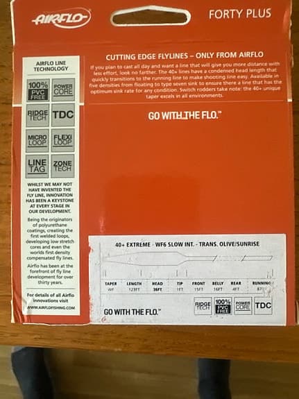 Airflo Forty Plus Extreme WF6 fluglina slow intermediate
