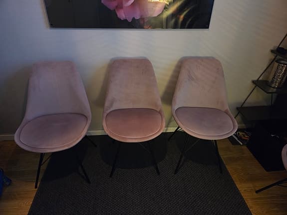 Matstolar 6st i rosa sammet