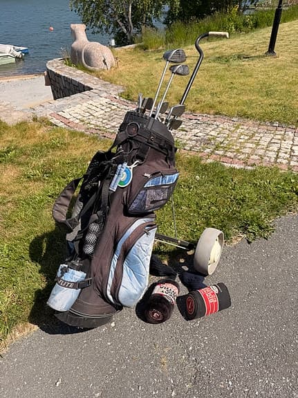 Golfklubbor bag och vagn