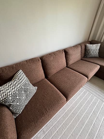 Brun 4-sits soffa