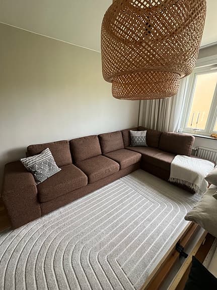 Brun 4-sits soffa