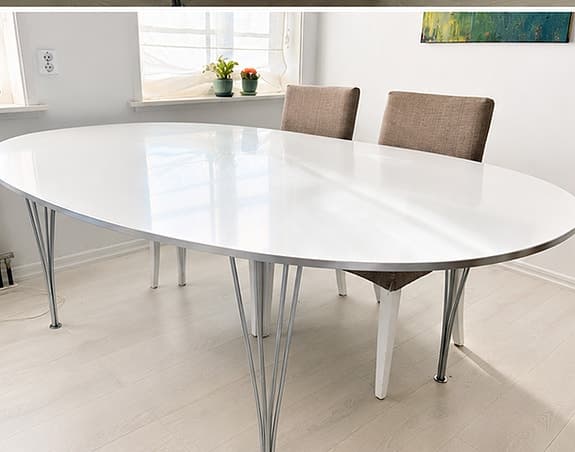 Fritz Hansen Bruno Mathsson matbord vitt
