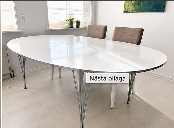 Fritz Hansen Bruno Mathsson matbord vitt