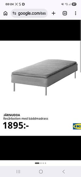 sängram plus resårmadrass i fint skick