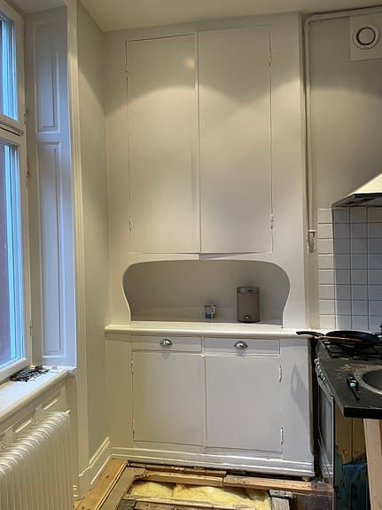 Dörrar/lådor till serveringsskåp, massivt trä i orginal