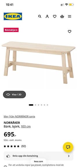 IKEA NORRÅKER bänk