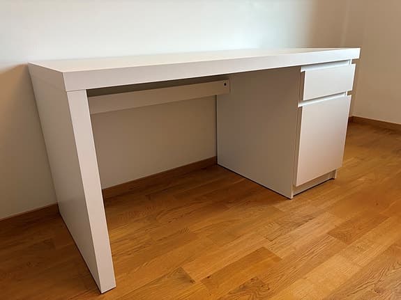 Skrivbord, vit, 140 x 65 cm, IKEA Malm