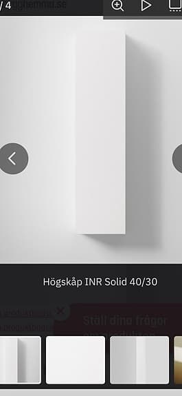INR Solid 40/30 högskåp 40x160 vit högerhängd