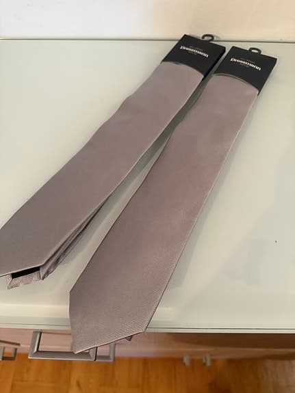 Slipsar herr ljusgrå lila vit
