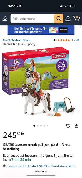 Schleich Horse Club lekset med hästar, stall och kaninbur