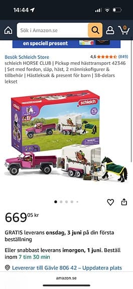 Schleich Horse Club lekset med hästar, stall och kaninbur