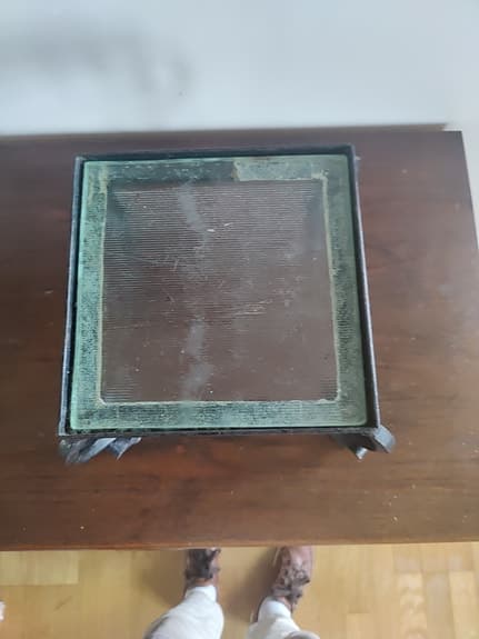 Retro blompall / sidobord i smide med glasplatta – 60-tal / 70-tal