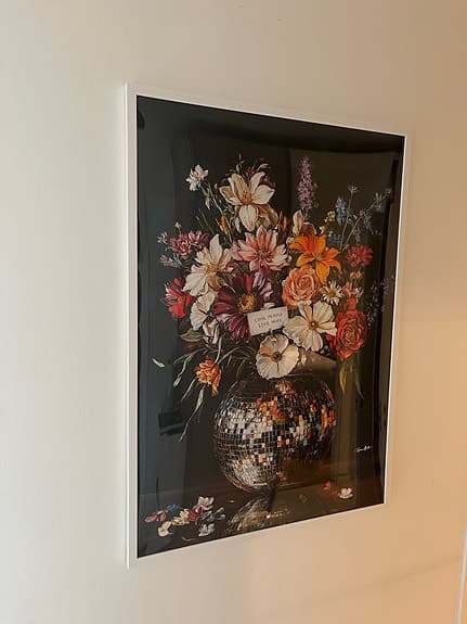 Tavla blombukett + tavelram
