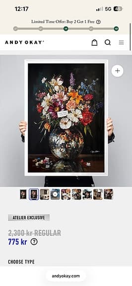 Tavla blombukett + tavelram
