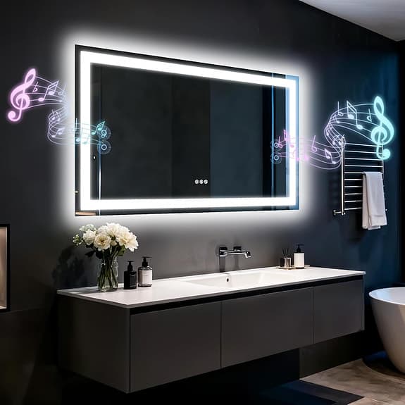LED-badrumsspegel med dimbar belysning och anti-fog 100x70 cm