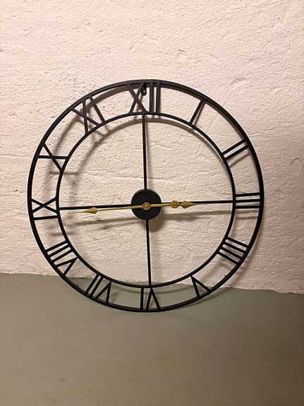 Väggklocka svart med romerska siffror