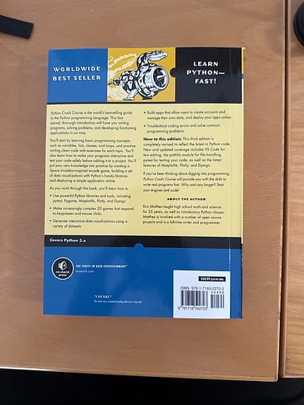 Python Crash Course Third Edition lärobok i programmering – Informationsteknik