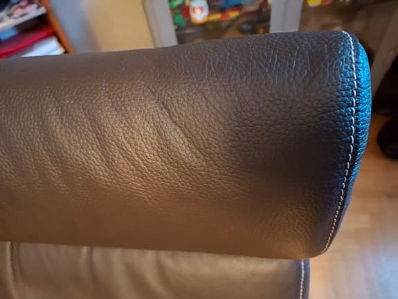 IKEA fåtölj med gungstativ brunt läder