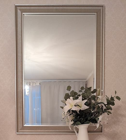 SONGE Mirror, silver-colour, 91x130 cm