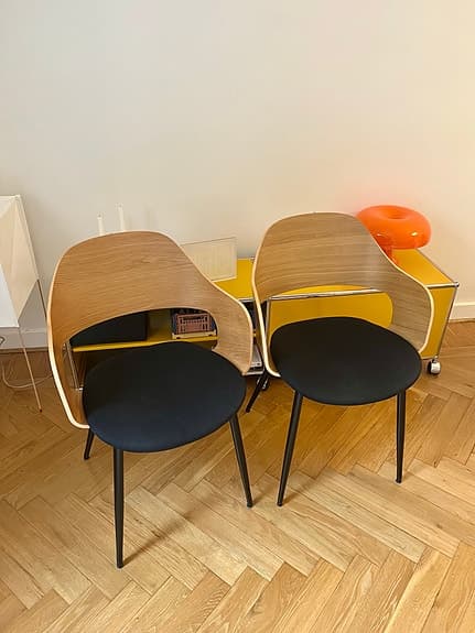 Matstol JYSK HVIDOVRE natur ek/svart tyg