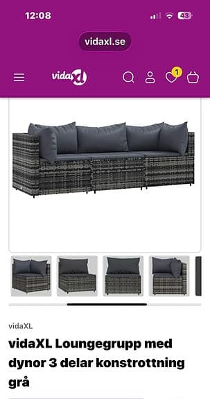 3 sits soffa i konstrotting