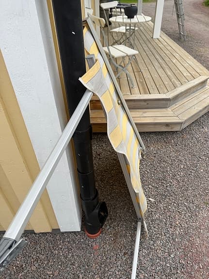 Randig fönstermarkis gul/grå