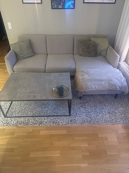 Smedstop soffa med schäslong