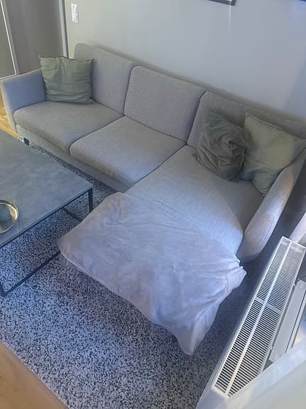 Smedstop soffa med schäslong