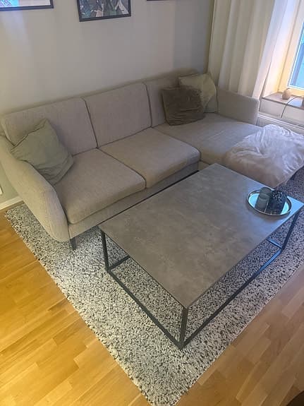 Smedstop soffa med schäslong