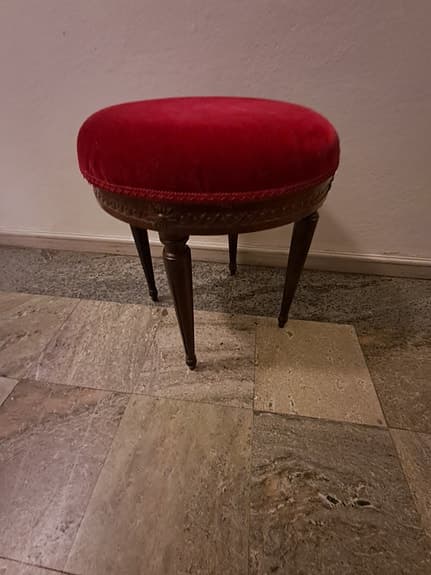 Antik, Vintage, Pall, Salongspall, Taburett, Gustaviansk stil 1900-tal
