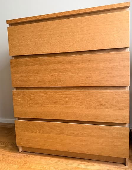 Ikea Malm byrå 4 lådor i ek
