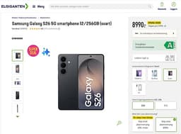 Samsung Galaxy S26 smartphone 256 GB svart