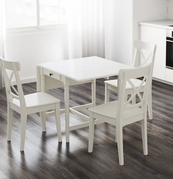 INGATORP drop-leaf table - White