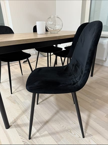Ellos Matgrupp Gilda – Bord 180x90 cm + 6 sammetsstolar