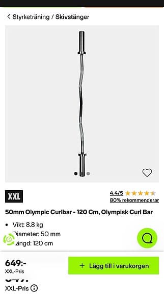 curlstång med viktskivor 5 kg