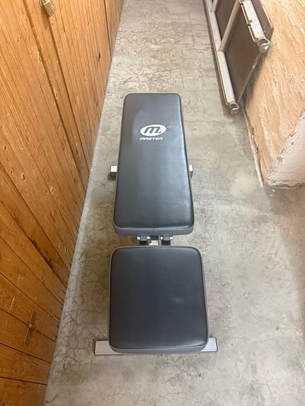 Master träningsbänk med skivstångsset