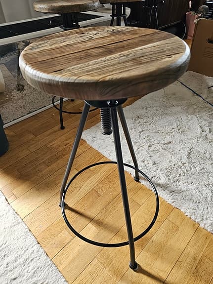 4 st Artwood Elmwood barstolar – massivt almträ / industriell vintage-stil