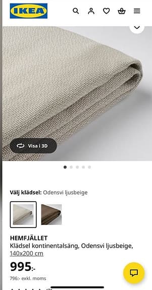 Ikea Hemfjället sängklädsel ljusbeige