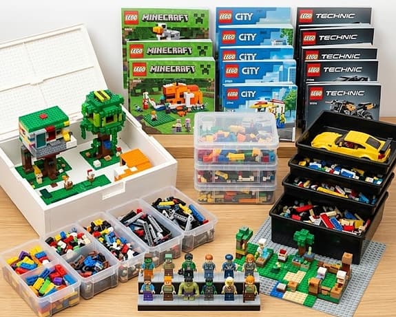 LEGO Minecraft och City instruktionsböcker blandat