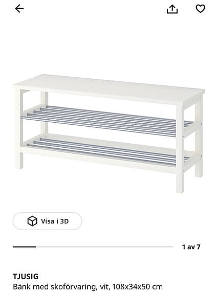 Bänk med skoförvaring