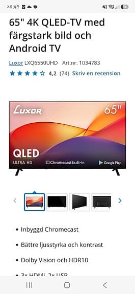 Luxor 65" 4K QLED-TV