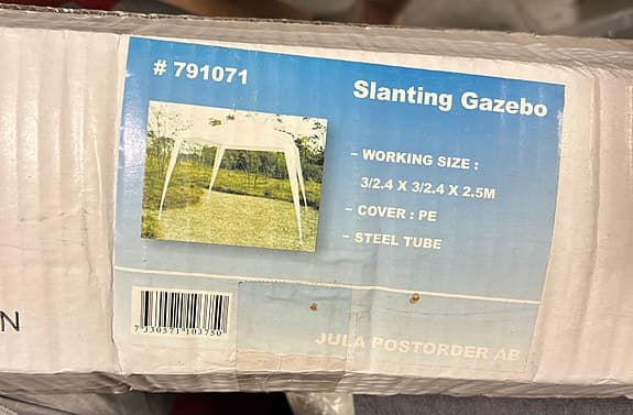 Slanting Gazebo partytält 3,2 x 3,2 m vitt