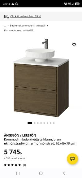 Helt ny komplett Kommod med tvättställ