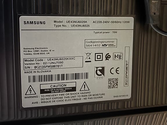 Samsung 43" UE43NU6025KXXC / 4K UHD