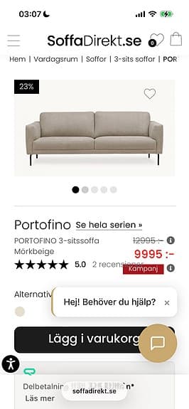 Soffa beige säljes