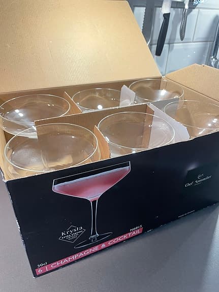 6 st champagne & cocktail glas