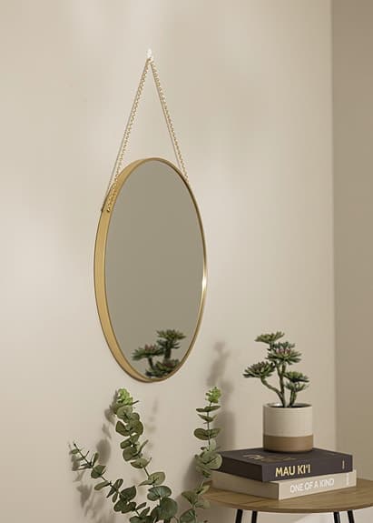 RUND SPEGEL GULD 60 CM